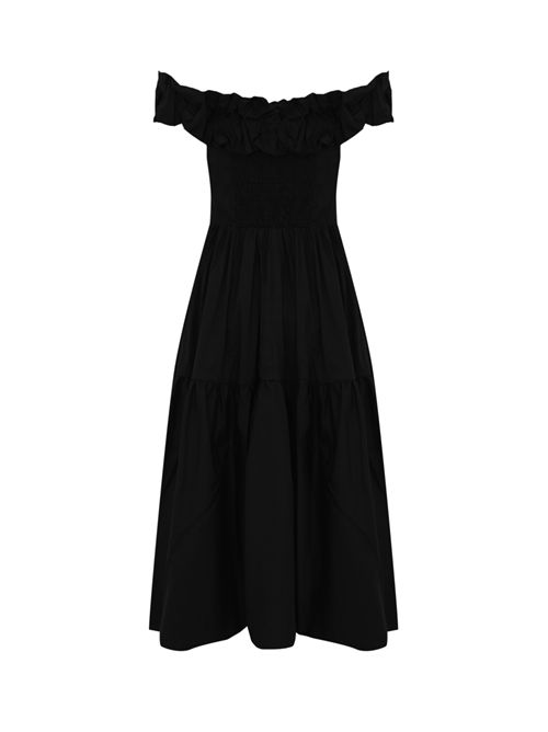 Abito lungo in cotone con rouches Nero NO SECRETS | 251NS191LIQUIRIZIA